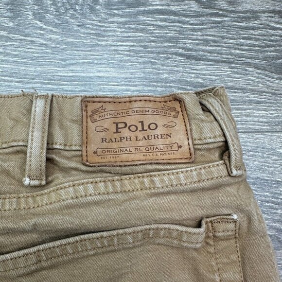 Polo Ralph Lauren Hampton Jeans Mens 40x30 (Actual 38x29) Relaxed Straight Khaki - Picture 10 of 16